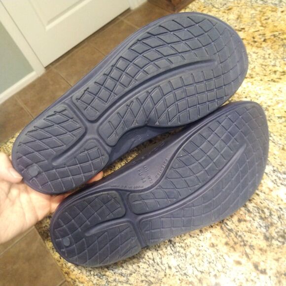 OOFOS OOahh Luxe Women's Sport Slide Recovery Comfort Sandals Blue Size W13/M11 - Picture 11 of 13